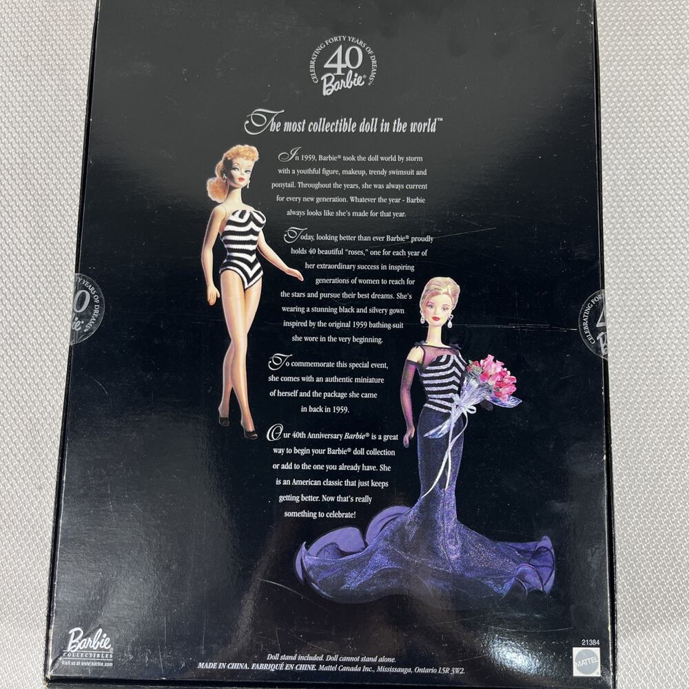 VTG Barbie 40th Anniversary Collector Edition Doll 1999 Mattel 21384 NRFB NICE! - Picture 10 of 10
